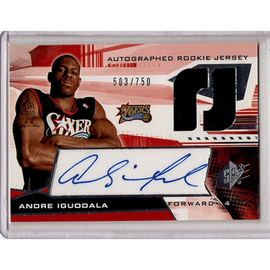 Andre Iguodala 76ers 2004-05 Upper Deck SPX Autographed Patch Card